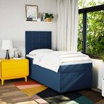 vidaXL Sommier à lattes de lit avec matelas Bleu 90x200 cm Tissu