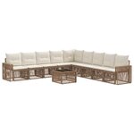 vidaXL Ensemble de canapé de jardin 10 Pièces Beige et blanc crème