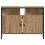 vidaXL Ensemble de mobilier de salle de bain avec porte 3 Pièces Marron