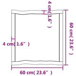 vidaXL Dessus de table bois massif traité bordure assortie