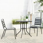 vidaXL Ensemble de chaises de jardin empilables 3 Pièces anthracite