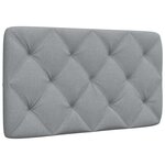 vidaXL Coussin de tête de lit gris clair 90 cm tissu