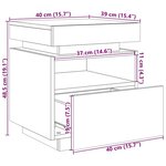 vidaXL Cabinet de Chevet avec tiroir Chêne noir 40 x 39 x 48.5 cm