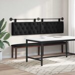 vidaXL Tête de lit suspendue Noir Tissu