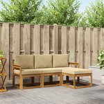 vidaXL Ensemble de canapés d'extérieur 4 Pièces Naturel et Beige