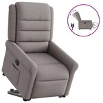 vidaXL Fauteuil inclinable électrique taupe tissu