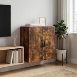 vidaXL Armoire Murale 59 x 31 x 60 cm Bois d'ingénierie Chêne fumé