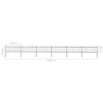 vidaXL Clôture de jardin avec dessus en cerceau Acier 10 2x0 8 m Noir