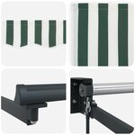Store rétractable manuel vidaXL vert et blanc 300x250 cm