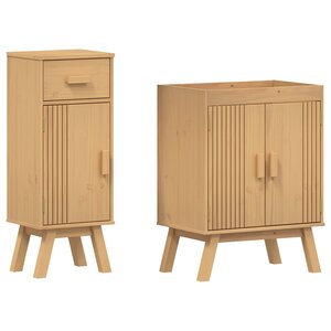 Ensemble de meubles de salle de bain 2 pièces en pin massif vidaXL
