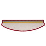 vidaXL Tapis d'escalier 30 pièces 65 x 24 x 4 cm Bordeaux Demi-rond Grand