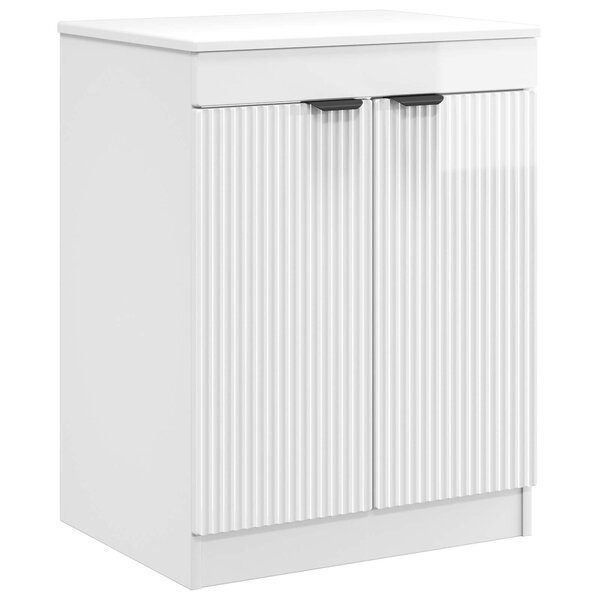 vidaXL Armoire de salle de bain Blanc brillant 54 x 41 x 70 cm