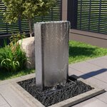vidaXL Fontaine de jardin Argenté 60 2x37x122 1 cm Acier inoxydable