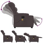 vidaXL Fauteuil inclinable de massage électrique Marron foncé Tissu