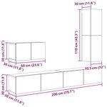 vidaXL Ensemble meuble TV 4 Pièces Chêne artisanal Bois d'ingénierie