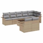 vidaXL Set de jardin 9 pièces avec des coussins en poly rotin noir.