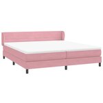 vidaXL Sommier à lattes de lit avec matelas rose 180x210 cm velours