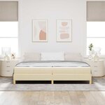 vidaXL Lit à ressorts Crème et marron 200 x 200 cm