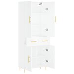vidaXL Buffet haut Blanc 69 5x34x180 cm Bois d'ingénierie