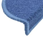 vidaXL Tapis d'escalier 20 pièces 56 x 17 x 3 cm Bleu Demi-rond