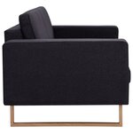 vidaXL Canapé à 3 places Tissu Noir