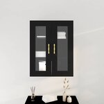 Armoire Murale vidaXL avec Portes en Verre Chêne Noir 69 5x34x90 cm