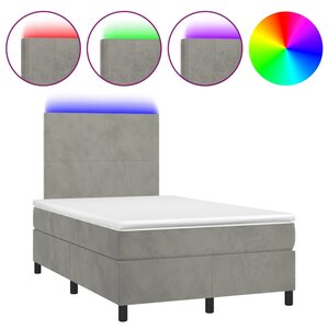 vidaXL Sommier à lattes de lit avec matelas LED gris clair 120x190 cm