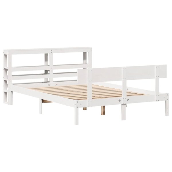 vidaXL Cadre de lit sans matelas blanc 120x200 cm bois de pin massif