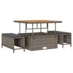 vidaXL Ensemble de canapé de jardin 9 Pièces Gris polyrotin