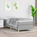 vidaXL Sommier à lattes de lit et matelas Gris clair 90x190 cm Tissu