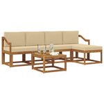 vidaXL Ensemble de canapés d'extérieur 6 Pièces Naturel et Beige