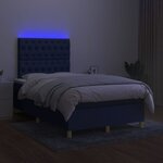 vidaXL Sommier à lattes de lit et matelas et LED Noir 120x200 cm Tissu
