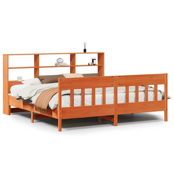 vidaXL Cadre de lit sans matelas cire marron 180x200cm bois pin massif