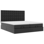 vidaXL Lit ottoman avec matelas & LED Noir 180x200cm similicuir