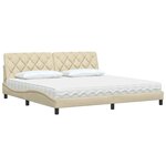vidaXL Lit avec matelas crème 200x200 cm tissu