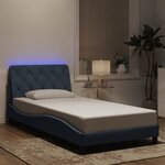 vidaXL Cadre de lit avec LED sans matelas gris foncé 100x200cm velours