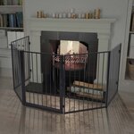 vidaXL Clôture de cheminée pour animaux de compagnie Noir Acier