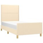 vidaXL Cadre de lit sans matelas crème 100x200 cm tissu