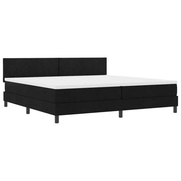 vidaXL Lit à ressorts avec matelas avec LED Noir 200 x 200 cm tissu
