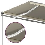 vidaXL Auvent manuel rétractable avec LED 6x3 m Crème