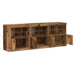 vidaXL Buffet avec lumières LED Bois ancien 181.5x37x67 cm Bois reconstitué