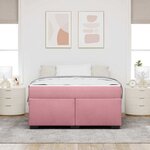 vidaXL Cadre de lit avec matelas Rose 160 x 200 cm tissu