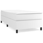 vidaXL Sommier à lattes de lit avec matelas Blanc 80x200 cm Similicuir