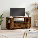 vidaXL Meuble TV chêne fumé 102x34 5x43 cm bois d'ingénierie