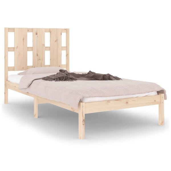 vidaXL Cadre de lit bois massif 75x190 cm petit simple