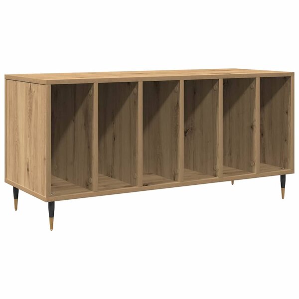 vidaXL Meuble à vinyles avec étagère chêne artisanal 100 x 38 x 48 cm