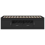 vidaXL Lit de jour avec tiroirs noir 75x190 cm bois d'ingénierie
