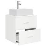 vidaXL Vanité de lavabo mural Blanc 49 5 x 41 x 62 5 cm