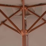 vidaXL Parasol d'extérieur avec mât en bois 150x200 cm taupe