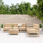 vidaXL Salon de jardin 6 Pièces avec coussins Bois de pin massif